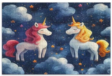 Jigsaw Puzzles 500 Pieces for Adults, Coolest Challenging Puzzles for Kids Elderly Cut Unicorn