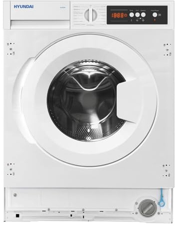 Hyundai Lavadora 8 Kg Carga Frontal Blanco HLI8200D. 2100W, 1200rpm, 15 Programas, Función Stop&Go, Clase de Eficiencia Energética D