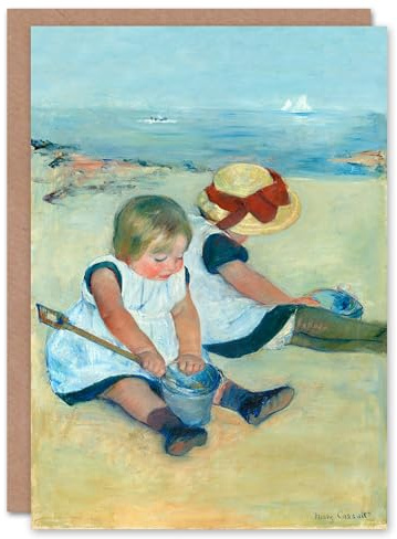 Artery8 Mary Cassatt Art Card Children Playing on the Beach