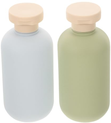 Beaupretty 2 Pack Shampoo Bottles Empty Refillable Squeeze Bottles with Flip Cap Leakproof Travel Containers for Lotion Creams and Toiletries Portable Dispenser Bottles