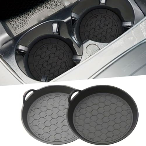 WHLXQ 2pcs Auto Cup Holder Anti Slip Insert Coasters, Soft Silicone Pads, Compatible with Audi Q2 Q3 Q7 S3 S4 RS3 S6 RS6 R8 TT TTS,black