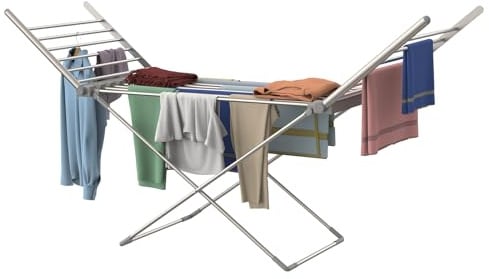 Innotic Elektrischer Wäscheständer mit Heizung,20 Heizrohre,Beheizbare Wäscheständer,145x94x54 cm,für Innenräume, 230W, Aluminium
