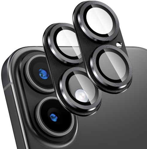 Giftorld [2 Pack Camera Lens Protector for iPhone 17,9H Tempered Glass,Aviation Aluminum Plate Cover,Night Circle,HD Clarity,Case Friendly,Easy Installation-Black