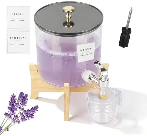 Yallmie Dispensador Detergente Lavadora, 2.5L Recipientes para Productos de Lavandería con Grifo Recipiente para Detergente Organizador de Lavandería Tarros para Lejía, Suavizante