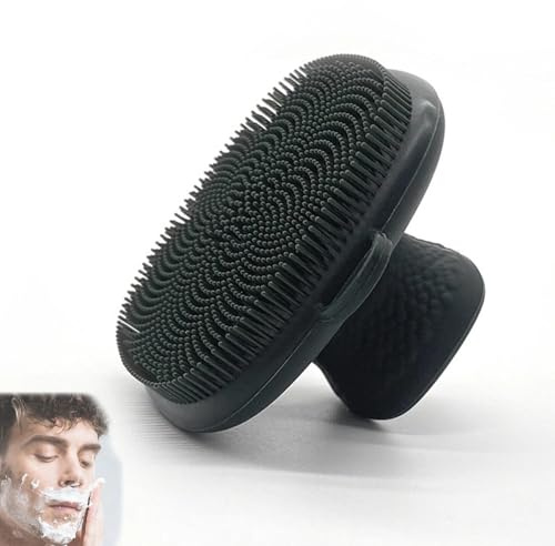Silicone Face Scrubber, Facial Brush Scrub Exfoliator Pad, Face Exfoliator Tool for Men & Women, Suitable for Sensitive Skin (1 Pack, Black)