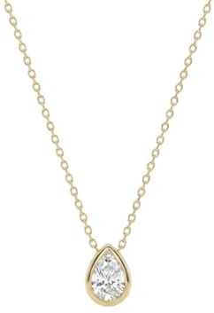 Suzan Gold® 375 Echtgold Halskette für Damen mit Tropfen-Zirkonia Anhänger filigran elegant wasserfest hypoallergen – Tearielle Drop – zeitloser Goldschmuck als stilvolles Geschenk