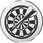 S.B.J - Sportland Pokal/Medaille Emblem, Motiv Dart, Durchmesser 50 mm, Silber