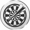 S.B.J - Sportland Pokal/Medaille Emblem, Motiv Dart, Durchmesser 50 mm, Silber