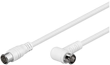 Goobay 67348 SAT Winkel Anschlusskabel, F-Quick, 100 Prozent geschirmt F-Stecker auf F-Stecker 90 Grad