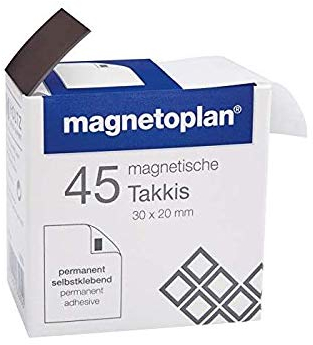 Magnétoplan Spender mit Magnetklebestreifen, Schwarz, 3er-Packung