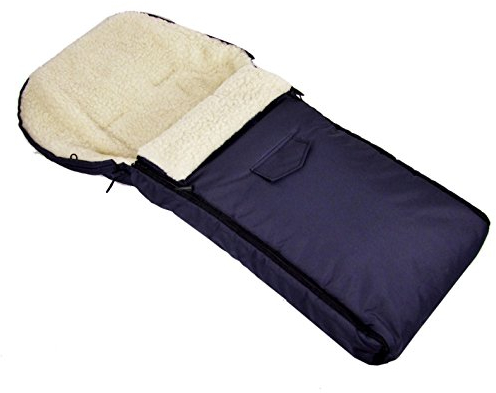 BAMBINIWELT Winterfußsack für Kinderwagen, Jogger, Buggy und Schlitten, Fußsack, Sitzauflage, Lammwolle, MARINE 108cm