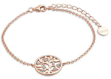 XENOX XS2943R Damen Armband Lebensbaum Sterling-Silber 925 Rose Weiß Zirkonia 18,5 cm