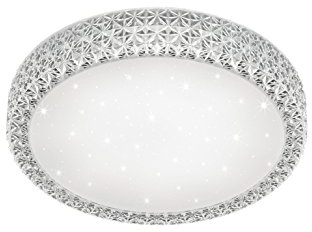 Reality Leuchten LED Deckenleuchte, Acryl, Integriert, 20 W, Transparent, Durchmesser 40cm, Weiß