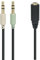 Goobay 48980 Audio Adapter - Y Splitter, 3,5 mm Klinken-Buchse (4-polig) auf 2 x 3,5 mm Klinken-Stecker (3-polig), Headset und Mikrofon, schwarz, 0,4m