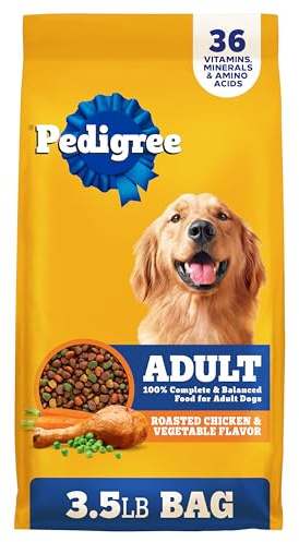 Pedigree Adult Dry Dog Food, Complete Nutrition, Roasted Chicken & Vegetable Flavor, 3.5 lb. Bag