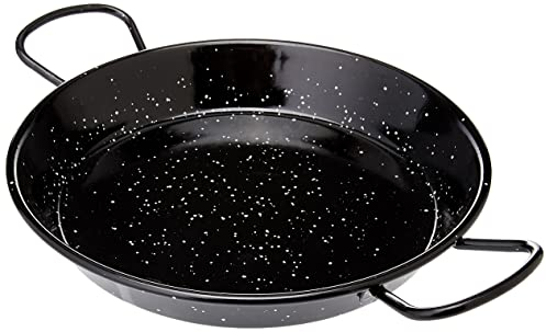 Vaello Campos Vaello La Valenciana-Paellera de Acero esmaltado, 22 cm, Negro, 22 Centimeters cm