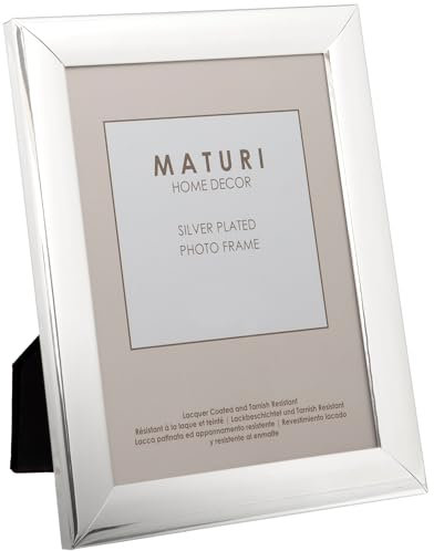 Maturi Bilderrahmen, 20 x 25 cm, versilbert, abgerundete Kanten, 8 x 10 Zoll