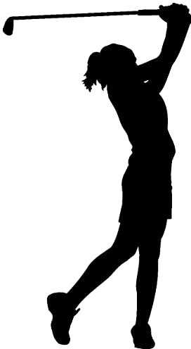 Samunshi® Autoaufkleber Golfspielerin Aufkleber in 8 Größen und 25 Farben (5,5x10cm schwarz)