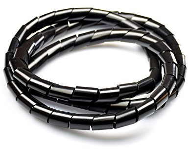 Black 22mm Large Cable Wire Tidy Wrap PC Home Cinema TV Management Organising Kit 19-115mm 2m
