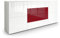 Vladon Sideboard Rova, Made in Germany, Kommode mit 4 Türen und 4 Schubladen, Weiß matt/Weiß Hochglanz/Bordeaux Hochglanz (166 x 72 x 35 cm)