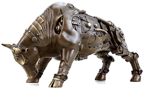 Moderne Kunst - Steam Punk Bulle - Bronze Stier - Stier Skulptur - Bulle/Stier/Taurus - Stierfigur - limitiert - Martin Klein - Tierfiguren online kaufen