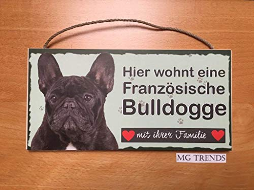 Türschild Französische Bulldogge (25) aus Holz Schild Hund deutsche Herstellung
