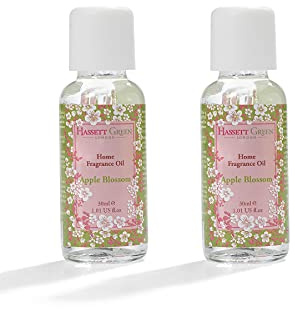 Hassett Green London Apple Blossom Fragrance Oil - 2 x 30ml Glass Bottles - Suitable for Ultrasonic Diffusers Humidifiers & More