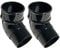 FLOPLAST 68mm Round Gutter Pipe 112 Degree Offset Bend - Black - Pack of 2