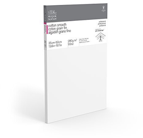 Winsor & Newton 6205026 Professional Stretcher Frame Fine Grain Canvas with 280 g/m² 100% Cotton Triple Primed for Watercolour, Oil Paints, Acrylic Paints - 35 x 50 cm