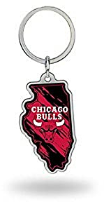 Rico Industries NBA Basketball Chicago Bulls State Shape Schlüsselanhänger
