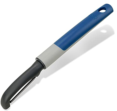 Tasty Peeler, Swivel Peeler, Fruit & Vegetable Peeler for Cooking, Stainless Steel Potato Peeler, Kitchen Peeler with Non Slip Grip, Dimensions: 20.5 x 2.5 cm, Colour: Grey, Blue, Silver