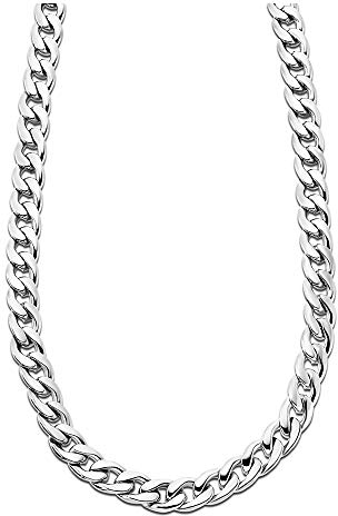 Lotus JLS1938-1-1 Collar de acero inoxidable para hombre, color plateado