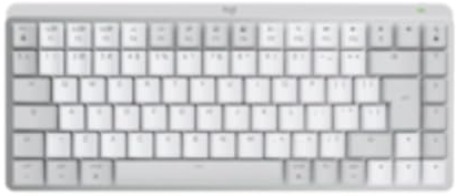 Logitech MX Mechanical Mini für Mac, Kabellose Tastatur mit Beleuchtung, Flache Tasten, Taktile leise Tasten, Hintergrundbeleuchtung, Bluetooth, USB-C, Apple, iPad, Französisches AZERTY - Pale Grey