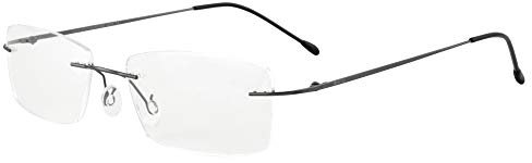 SHINU MR-7 Blaulichtfilter Kundenspezifische kurzsichtige Brille Titanium Rimless Frame-NS1025