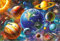 Bimkole DIY 5D Diamond Painting Zubehör Erde, Universum Planet Sternenhimmel Diamant Malerei Kit Voll Runde Bohrer Malen nach Zahlen Malerei Stickerei Kreuzstich Diamond Dekoration, (40x50 cm)