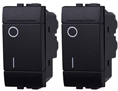 2 Pezzi Interruttore Bipolare Compatibile Con Bticino Living Light (Nero)