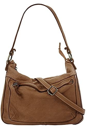 Cluty Shopper Echt Leder Damen 021137 Made in Italy | 2in1 Umhängetasche | elegante Tragetasche mit Smartphonefach