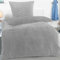 BaSaTex Winter Plüsch Bettwäsche Set | 155x220 cm Deckenbezug + 80x80 cm Kissenbezug | Cashmere-Touch Coral Fleece,Rip-Cord“ | Reißverschluss | Grau
