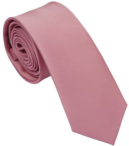 ZENXUS Schmale Krawatten für Herren, 6,3 cm, schmale Krawatte, einfarbige Packungen, 34 Dusty Rose, 57 inches x 2.5 inches