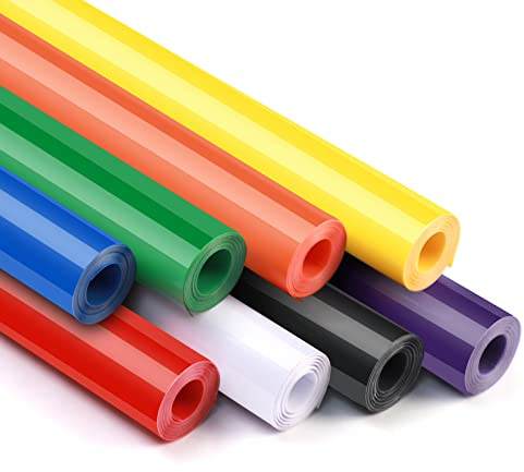 HTVRONT Permanentes Vinyl für Cricut, 30,5 cm x 1,5 m, permanente selbstklebende Vinyl-Rollen, 8 Farben, selbstklebende Vinyl-Rollen für Cricut, Silhouette, Cameo-Schneider, Schilder, Scrapbooking