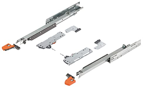 Gedotec Schubladenschienen Vollauszug mit Blumotion Dämpfung | 1 Set Blum Movento 760H 5500S | Tragkraft: 40 kg - 550 mm | Tip-On - Push-to-Open - Komplettset | Holz-Schubkasten-Auszug Soft-Closing