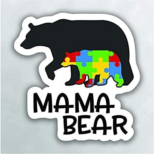 NA Autism Mama Bear Funny Vinyl Sticker Decal for Car Truck Window Bumper 5inches