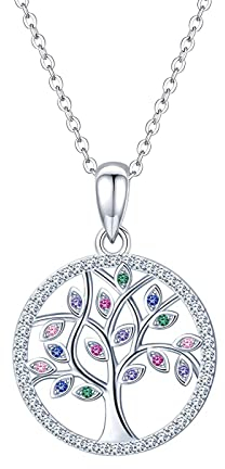 Lebensbaum Anhänger, Baum des Lebens Kette, 925 Sterling Silber Lebensbaum Kette, Baum Des Lebens Anhänger, Kette mit Lebensbaum, Damen Halskette Baum Des Lebens Geschenke für Frauen Mutter Schwester