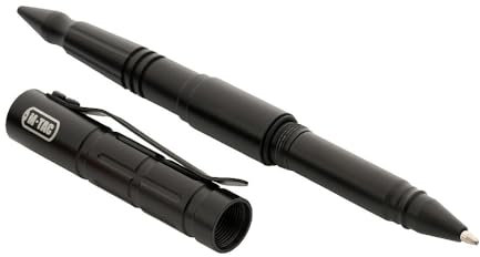 M-Tac TP-01 Taktischer Kugelschreiber Kubotan Selbstverteidigung - Aluminium, Schwarz, 15 cm, mit Kapsel und Clip - Ideal für EDC, Sicherheit und Notfälle, Black
