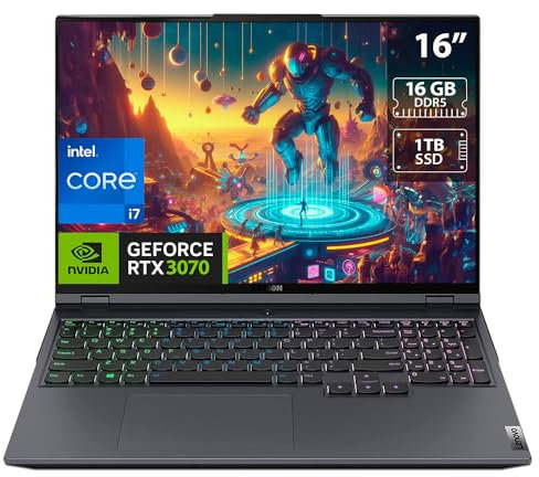 Lenovo Legion 5 Pro Ordinateur portable 16 – Processeur Intel Core i7-12700H, carte graphique NVIDIA GeForce RTX 3070, WQXGA 16 (2560 x 1600) 165 Hz, 16 Go de RAM DDR5, SSD NVMe 1 To, Windows 11