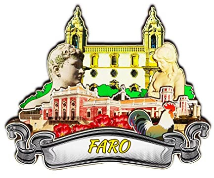 Faro Portugal Kühlschrankmagnet 834 3D-Klassiker Holz-Kühlschrankmagnete, Wahrzeichen, handgefertigt, Handwerk, Reisen, Souvenir, Geschenk, Sammlung, Dekoration