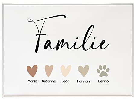 Personalisiertes Familienposter mit/ohne Haustier | Poster von deinen Liebsten | Familienmitglieder Poster