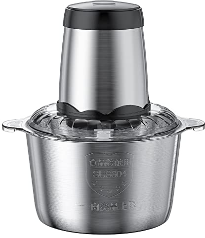 mixeur électrique,ERYUE Hachoir à viande électrique 3L grande capacité domestique en acier inoxydable 2 vitesses 300W haute puissance cuisine cuiseur mélangeur