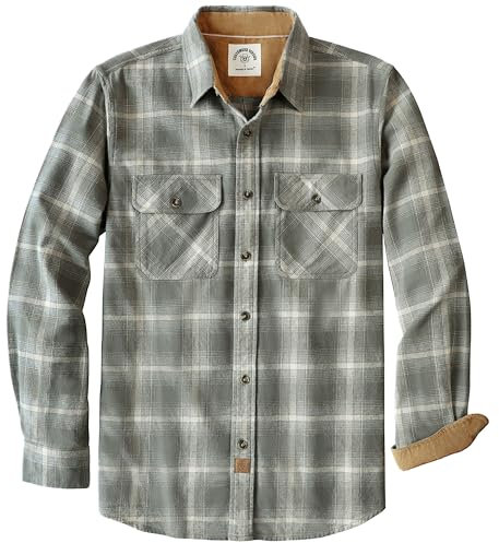Dubinik® Chemise Flanelle à Carreaux Homme 100% Coton Confort Casual Bûcheron Longues Manches Avec Poches