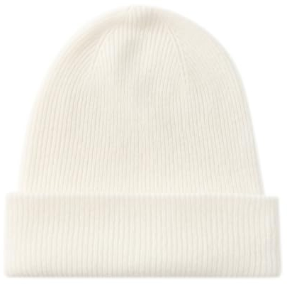 tonten 100% Reine Kaschmir Dual-Layer Mütze für Damen, Winter Dicke, weiche, warme Damen Skikappen (Weiß)